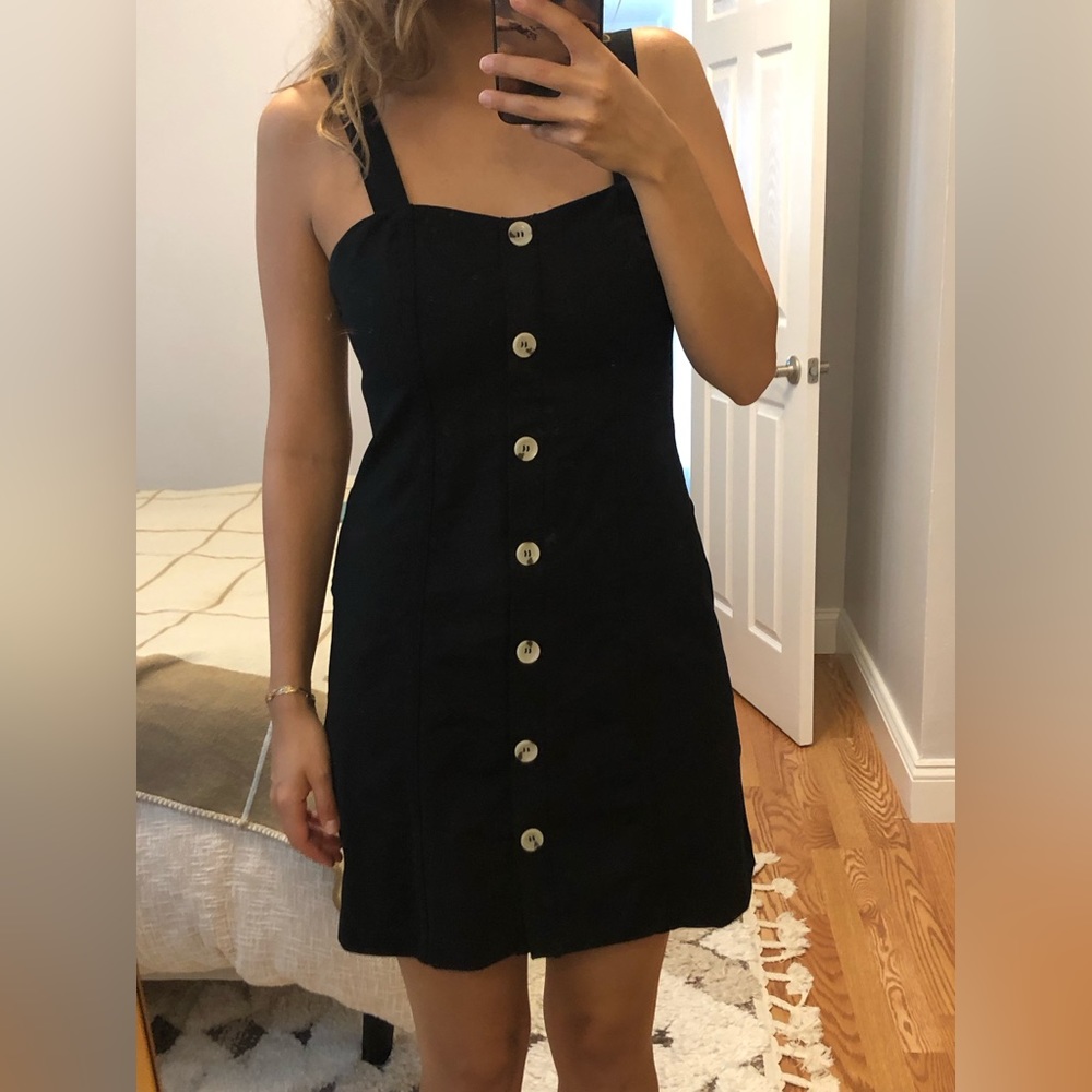 H&M Black Denim Button Dress Size S